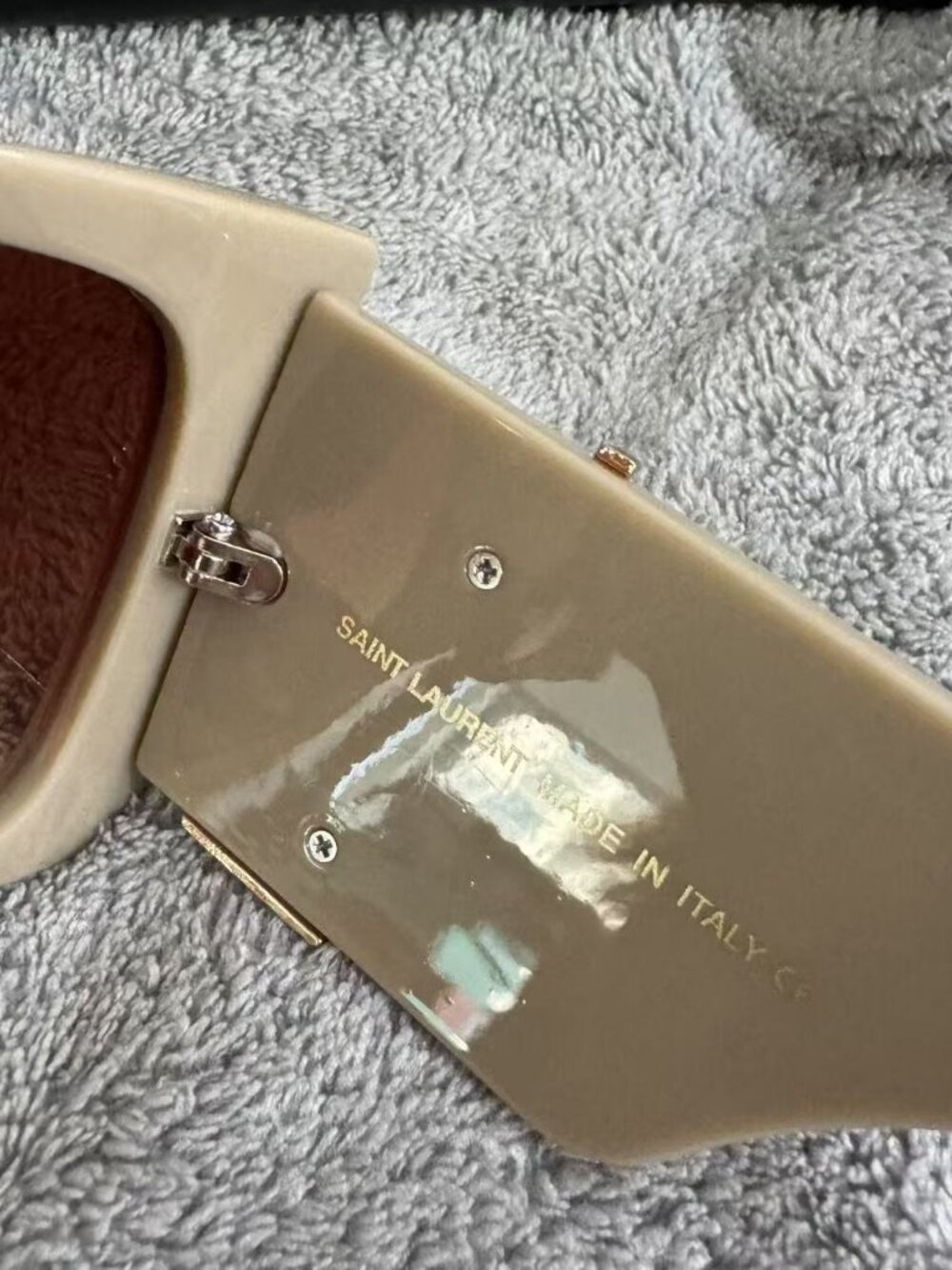Saint Laurent Cream Square-Frame Sunglasses - Picture 10 of 11